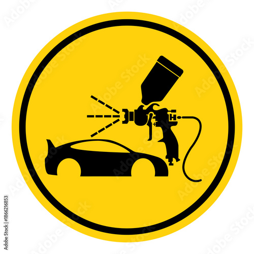 Auto Body Painting Area Symbol Sign, Vector Illustration, Isolate On White Background Label. EPS10