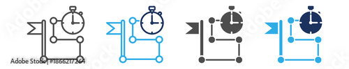 project timeline icon sheet with multiple concept