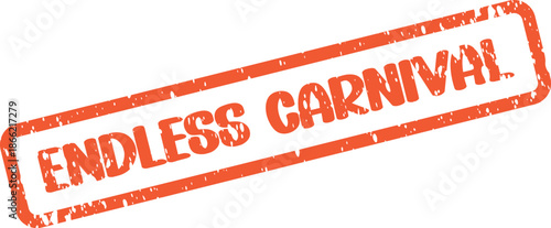 Vibrant grunge stamp design for an endless carnival celebration event invitation