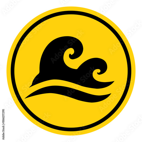 Huge Waves Area Symbol Sign, Vector Illustration, Isolate On White Background Label. EPS10