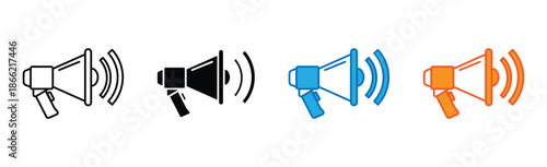 Motivation Megaphone Leadership Flat Vector Icon