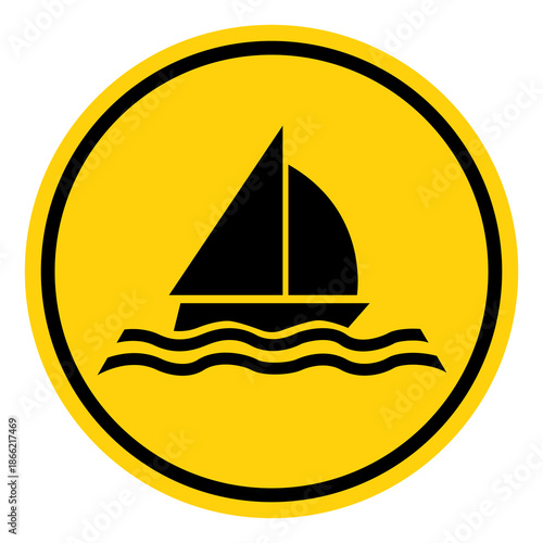 Sailing Area Symbol Sign, Vector Illustration, Isolate On White Background Label. EPS10