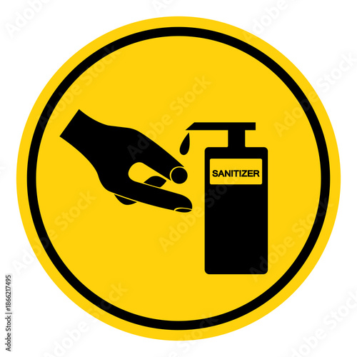 Use Hands Sanitizer Symbol Sign, Vector Illustration, Isolate On White Background Label. EPS10