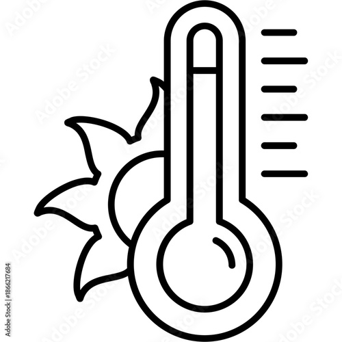 Hot Temperature Outline Icon