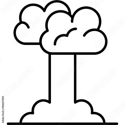Cloud Burst Outline Icon
