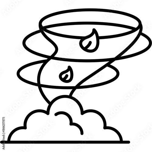 Dust Storm Outline Icon