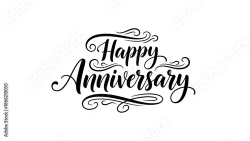 Elegant Happy Anniversary Typography Design