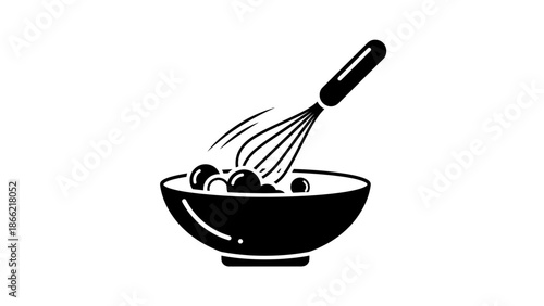 Minimalist Cooking Bowl and Whisk Icon