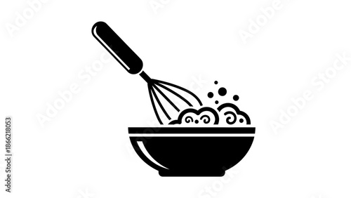 Minimalist Cooking Bowl and Whisk Icon