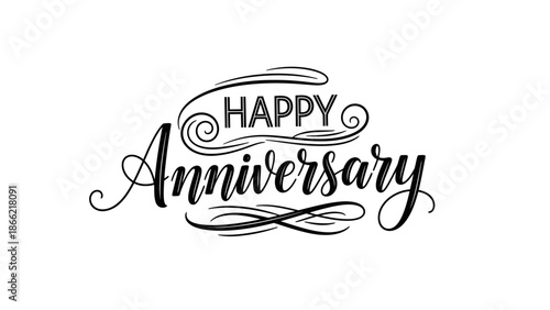 Elegant Happy Anniversary Typography Design