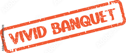 Vivid Banquet Orange Distressed Rubber Stamp for Formal Dinners and Grand Celebrations