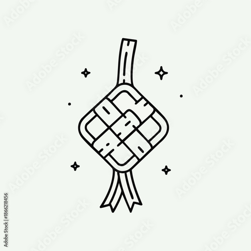 Ketupat Icon Illustration for Ramadhan Celebration Design Concept