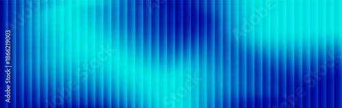 Blue ribbed glass effect gradient striped refracted vector long background. Abstract creative bright textured backdrop