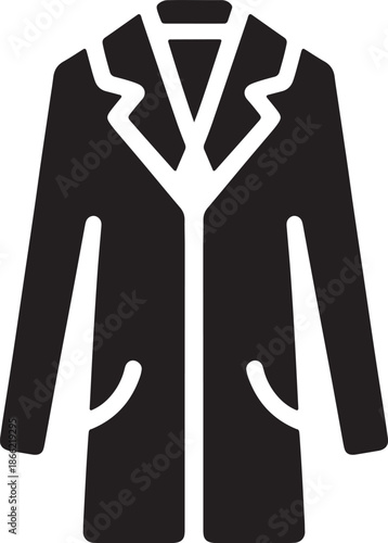 Coat Jacket Silhouette for Winter Clothing and Fashion Design