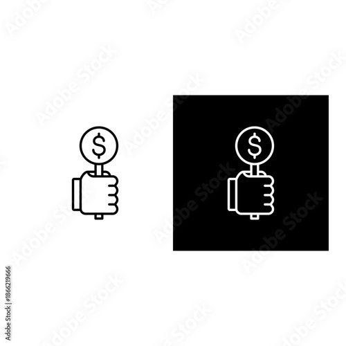 Bidding  icon black and white outline.