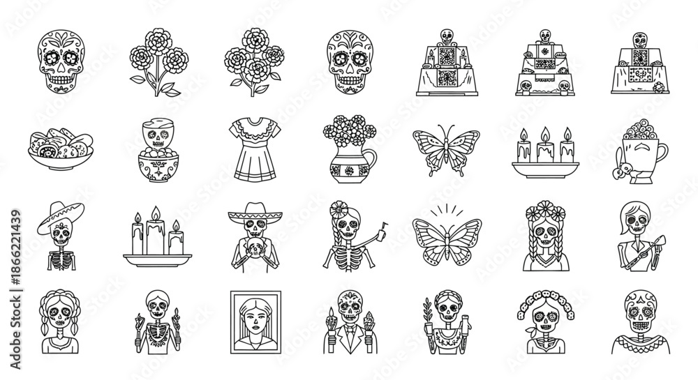 custom made wallpaper toronto digitalCollection of day of the dead icons isolated on these icons represent the traditions and symbols associated with this vibrant celebration