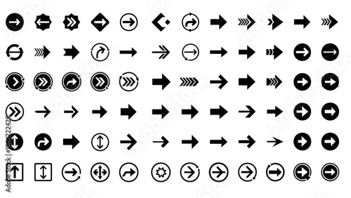 Collection of modern arrow icons for navigation and direction