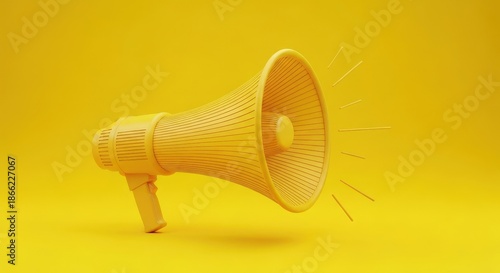 Wallpaper Mural Yellow Megaphone on Bright Yellow Background for Attention and Communication Concept Torontodigital.ca