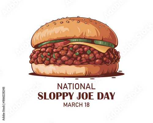 vector graphic of national sloppy joe day good for national sloppy joe day celebration. flat design. flyer design. flat illustration.