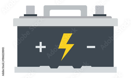 Battery of Power: An illustrated depiction of a powerful battery, featuring a striking bolt of lightning, ready to energize and deliver the necessary power.