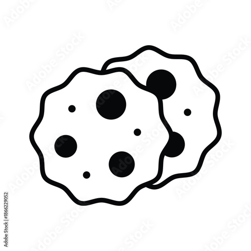 Ready to use glyph icon of biscuit snack illustration