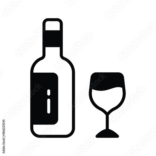 A modern glyph icon of wine beverage for premium use