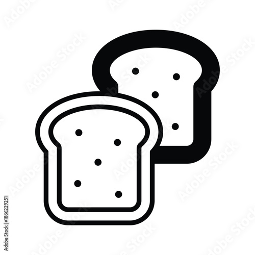 An editable glyph icon of bread bakery food concept