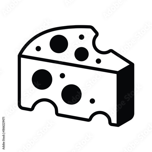 A customizable glyph icon of cheese dairy food