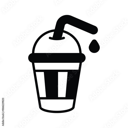 Ready to use glyph icon of takeaway drink beverage
