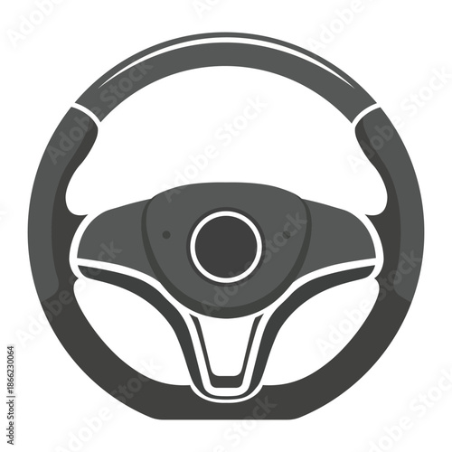Steering Wheel Icon: A detailed illustration of a steering wheel, symbolizing control and direction within a vehicle.