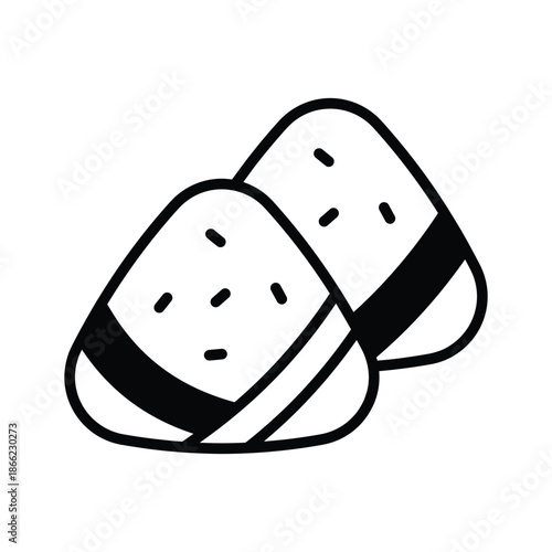 A premium glyph icon of onigiri japanese food