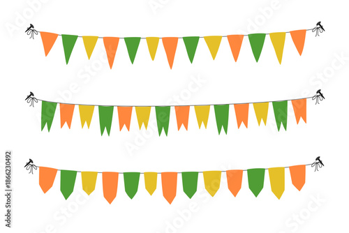 Vector bright cartoon image of holiday flags.