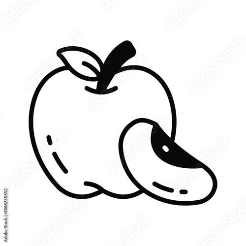A customizable glyph icon of apple healthy fruit