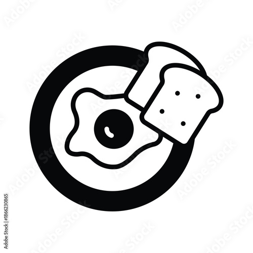 An editable glyph icon of omelette breakfast food