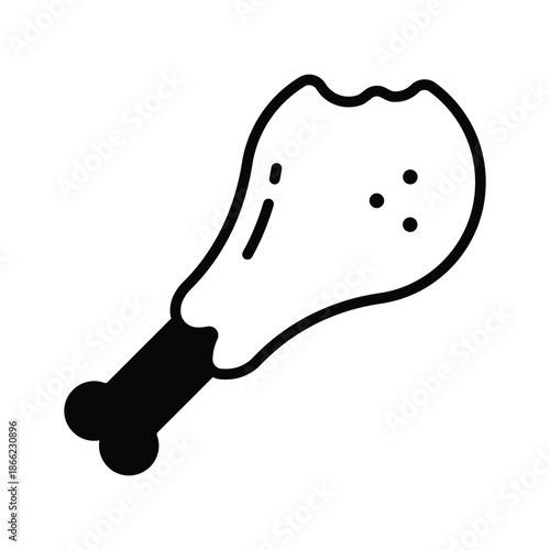 A premium glyph icon of chicken leg food