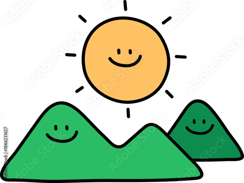 새해 해돋이 벡터 