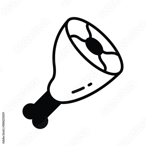 A customizable glyph icon of ham leg meat