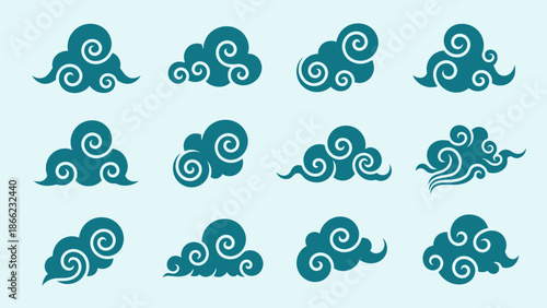 Traditional Asian Cloud Motifs Collection.