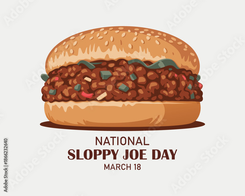 vector graphic of national sloppy joe day good for national sloppy joe day celebration. flat design. flyer design. flat illustration.