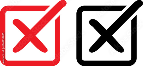 Minimalist checkmark and cross icons