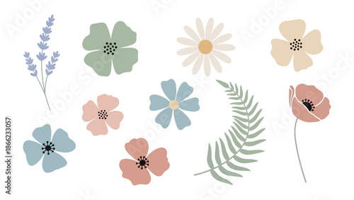 Floral Array: A vibrant assortment of individual blooms, each crafted with a unique palette, showcasing floral diversity and natural beauty in a collection of artistic expression.