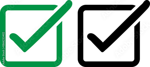 Flat design checkmark icons set