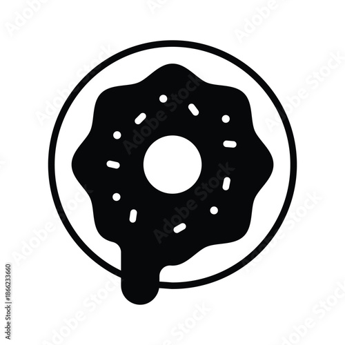Check out this glyph icon of donut dessert