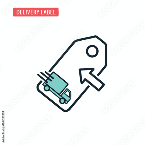 An icon shows a label with a truck, arrow, and "Delivery Label" text on top