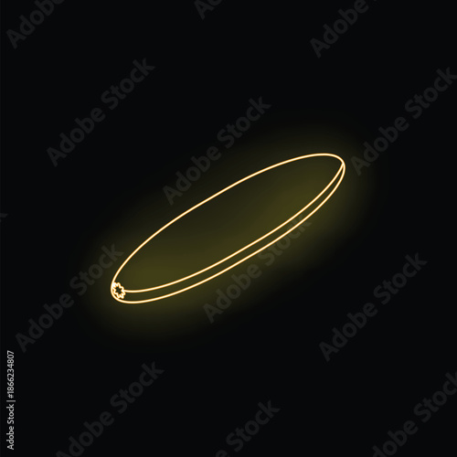 Neon pickle sign glowing on a black background, simple food icon