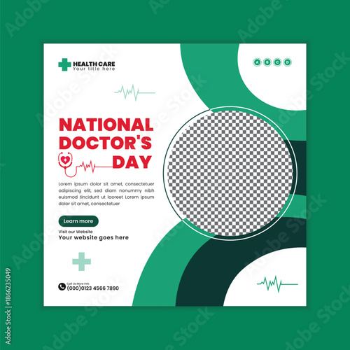 National Doctors Day Appreciation Social Media Square Post Design Template
