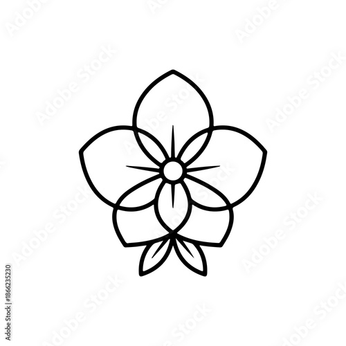Simple Flower Silhouette Minimal Floral Design