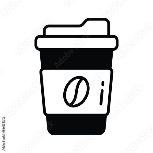 Get this glyph icon of takeaway coffee cup, hot drink vector design