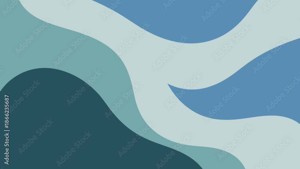 Fototapeta premium Abstract Blue Wavy Shapes and Forms.
