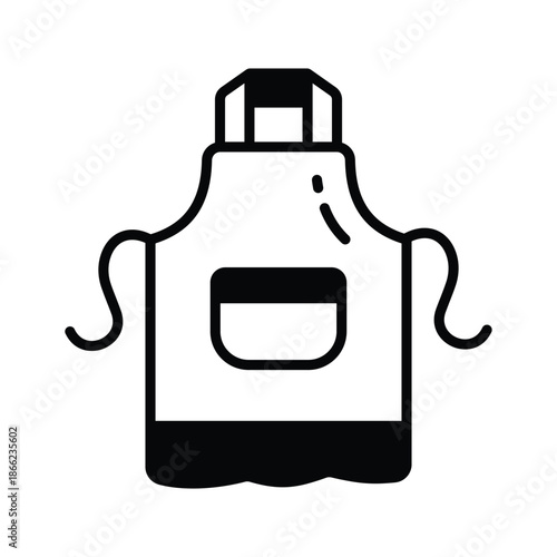 Visually engaging glyph icon of apron kitchen wear
